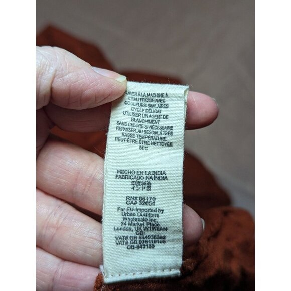 FREE PEOPLE Sugarpie Mini Dress Cinnamon XSMALL Orange Long Sleeve Summer/Fall - Picture 15 of 16